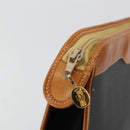 Christian Dior Clutch Bag Coated Canvas Beige Gold Auth 177532-13