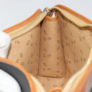 Christian Dior Clutch Bag Coated Canvas Beige Gold Auth 177532-16