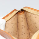 Christian Dior Clutch Bag Coated Canvas Beige Gold Auth 177532-17