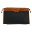 Christian Dior Clutch Bag Coated Canvas Beige Gold Auth 177532-2