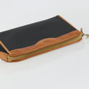 Christian Dior Clutch Bag Coated Canvas Beige Gold Auth 177532-6