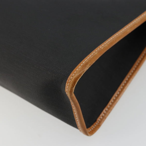 Christian Dior Clutch Bag Coated Canvas Beige Gold Auth 177532