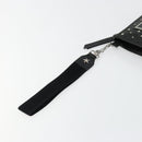 Jimmy Choo Clutch Bag Leather Black Silver Auth 177536-8