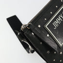 Jimmy Choo Clutch Bag Leather Black Silver Auth 177536-9