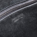 Jimmy Choo Clutch Bag Leather Black Silver Auth 177536-17