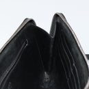 Jimmy Choo Clutch Bag Leather Black Silver Auth 177536-18