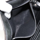 Jimmy Choo Clutch Bag Leather Black Silver Auth 177536-11