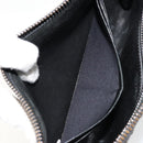 Jimmy Choo Clutch Bag Leather Black Silver Auth 177536-21