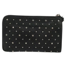 Jimmy Choo Clutch Bag Leather Black Silver Auth 177536-2