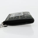 Jimmy Choo Clutch Bag Leather Black Silver Auth 177536-4