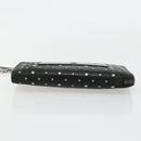 Jimmy Choo Clutch Bag Leather Black Silver Auth 177536-6