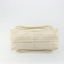 Chloe Paraty Hand Bag Leather White Gold Auth 177544-9