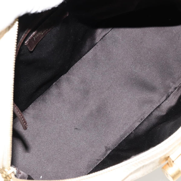 SAINT LAURENT Muse Toe Hand Bag Patent leather Ivory Gold 156464 Auth 177545