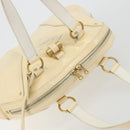 SAINT LAURENT Muse Toe Hand Bag Patent leather Ivory Gold 156464 Auth 177545-6