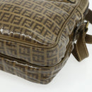FENDI Zucchino Canvas Shoulder Bag Beige Gold Auth 177546-9