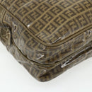 FENDI Zucchino Canvas Shoulder Bag Beige Gold Auth 177546-14