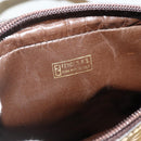 FENDI Zucchino Canvas Shoulder Bag Beige Gold Auth 177546-11