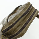 FENDI Zucchino Canvas Shoulder Bag Beige Gold Auth 177546-6