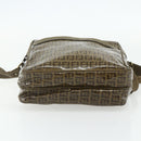 FENDI Zucchino Canvas Shoulder Bag Beige Gold Auth 177546-5