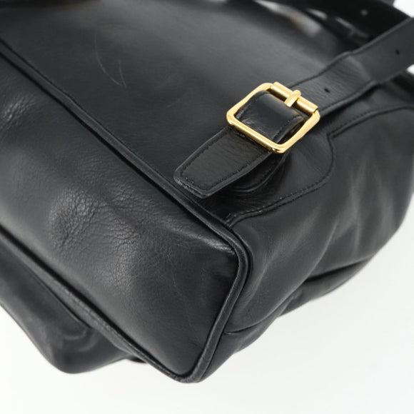 GUCCI Bamboo Backpack Leather Black Gold 003 1705 0030 Auth 177547A