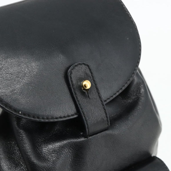 GUCCI Bamboo Backpack Leather Black Gold 003 1705 0030 Auth 177547A