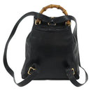 GUCCI Bamboo Backpack Leather Black Gold 003 1705 0030 Auth 177547A-3