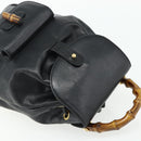 GUCCI Bamboo Backpack Leather Black Gold 003 1705 0030 Auth 177547A-6