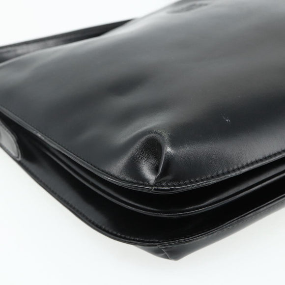 LOEWE Anagram Schoudertas Leer Zwart Goud Auth 177548