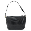 LOEWE Anagram Shoulder Bag Leather Black Gold Auth 177548-2