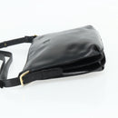 LOEWE Anagram Shoulder Bag Leather Black Gold Auth 177548-3