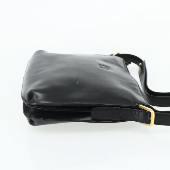 LOEWE Anagram Schoudertas Leer Zwart Goud Auth 177548
