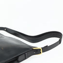 LOEWE Anagram Shoulder Bag Leather Black Gold Auth 177548-8