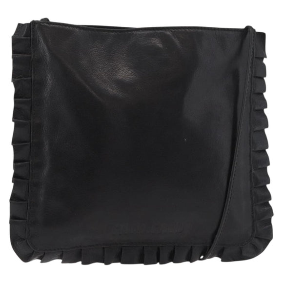 Miu Miu Shoulder Bag Leather Black Auth 177550