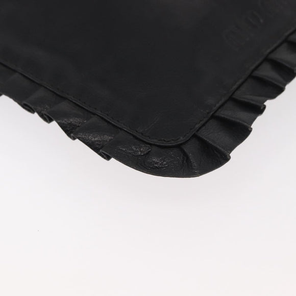 Miu Miu Shoulder Bag Leather Black Auth 177550