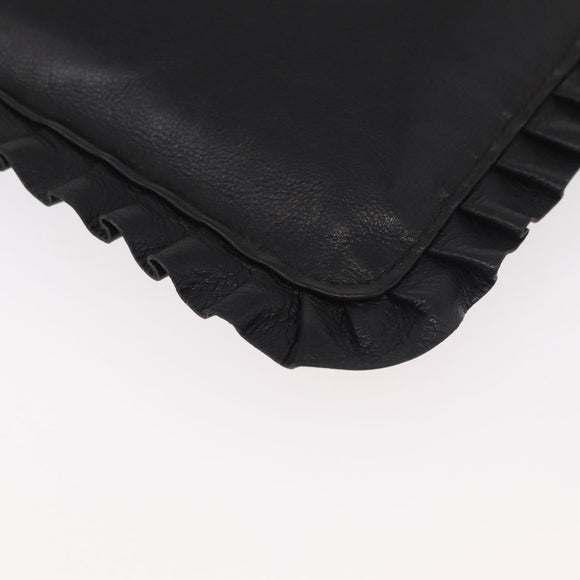 Miu Miu Shoulder Bag Leather Black Auth 177550