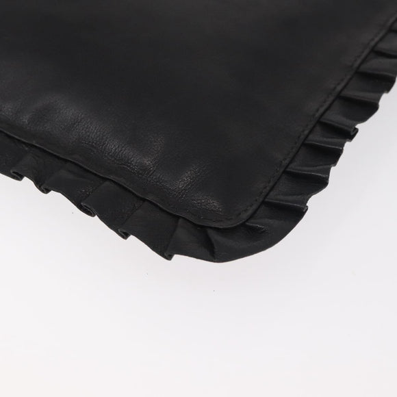 Miu Miu Shoulder Bag Leather Black Auth 177550