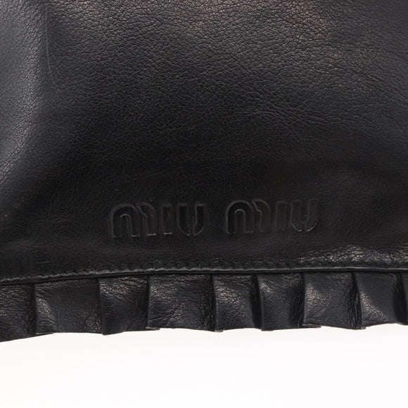 Miu Miu Shoulder Bag Leather Black Auth 177550