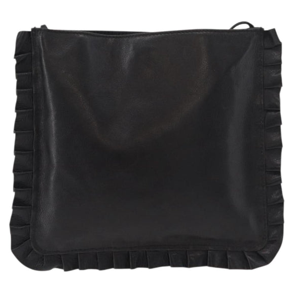 Miu Miu Shoulder Bag Leather Black Auth 177550