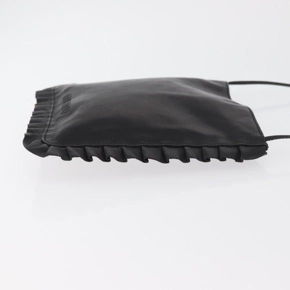 Miu Miu Shoulder Bag Leather Black Auth 177550