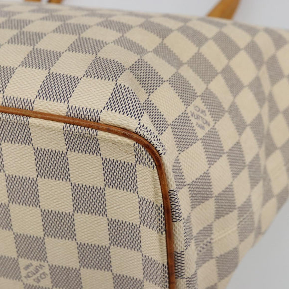 LOUIS VUITTON Damier Azur Saleya MM Tote Bag N51185 LV Auth 177559
