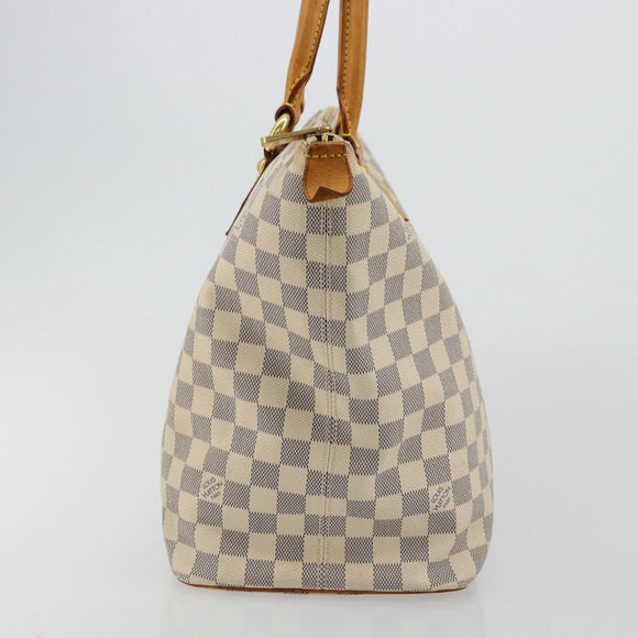 LOUIS VUITTON Damier Azur Saleya MM Tote Bag N51185 LV Auth 177559