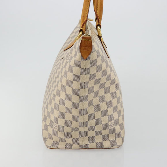 LOUIS VUITTON Damier Azur Saleya MM Tote Bag N51185 LV Auth 177559