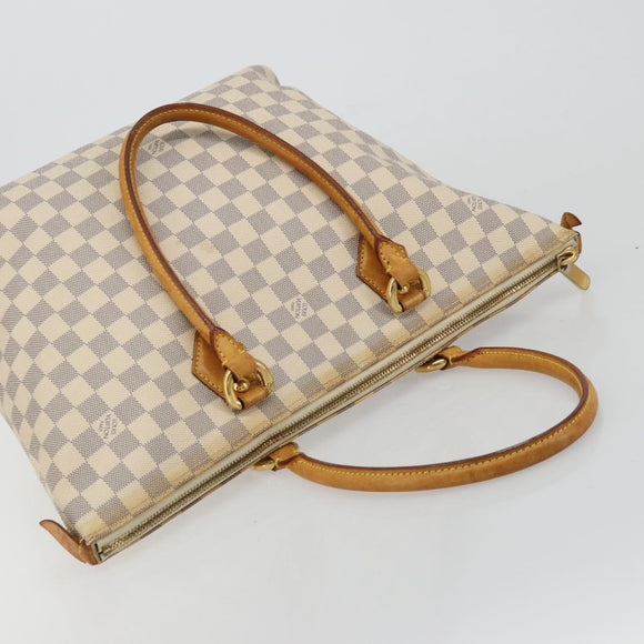 LOUIS VUITTON Damier Azur Saleya MM Tote Bag N51185 LV Auth 177559
