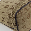 BVLGARI Logo Mania Tote Bag Canvas Beige Gold purple Auth 177564A-17