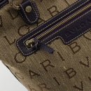 BVLGARI Logo Mania Tote Bag Canvas Beige Gold purple Auth 177564A-19