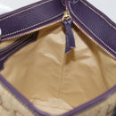 BVLGARI Logo Mania Tote Bag Canvas Beige Gold purple Auth 177564A-21