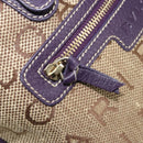 BVLGARI Logo Mania Tote Bag Canvas Beige Gold purple Auth 177564A-25