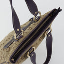 BVLGARI Logo Mania Tote Bag Canvas Beige Gold purple Auth 177564A-6