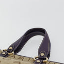 BVLGARI Logo Mania Tote Bag Canvas Beige Gold purple Auth 177564A-8
