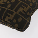 FENDI Zucca Canvas Shoulder Bag Black Brown Auth 177566-15